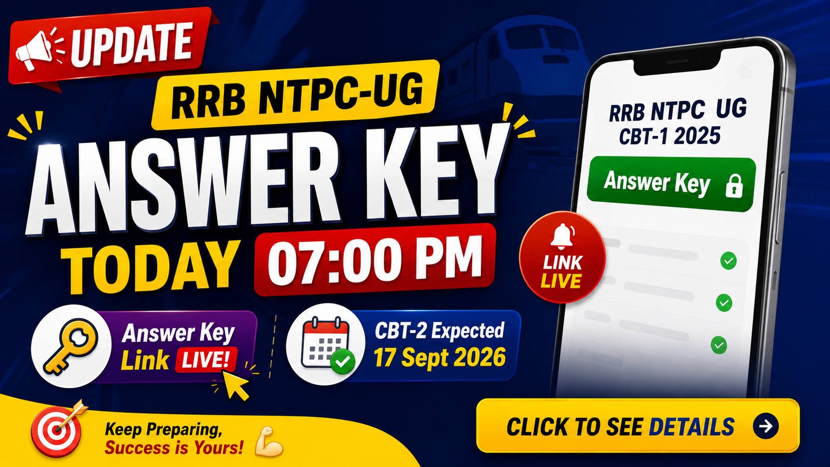 RRB NTPC UG CBT-1 Answer Key Release Details